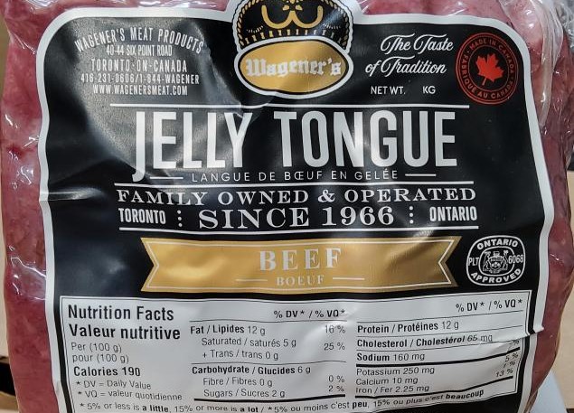 Beef jelly tongue products sold in Ontario recalled over possible Listeria contamination