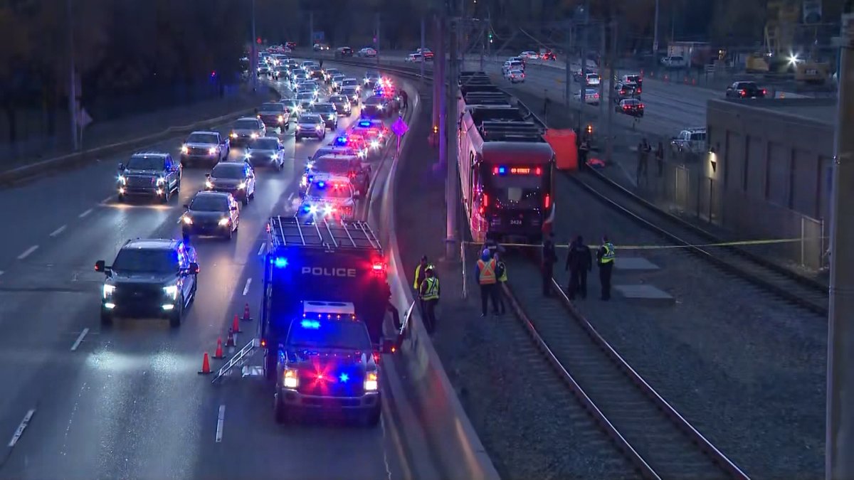 Emergency crews in Calgary were called out to a fatal crash involving a Ctrain and a pedestrian near the Bridgeland LRT station shortly after 7 a.m. on Wednesday, October 16, 2024.