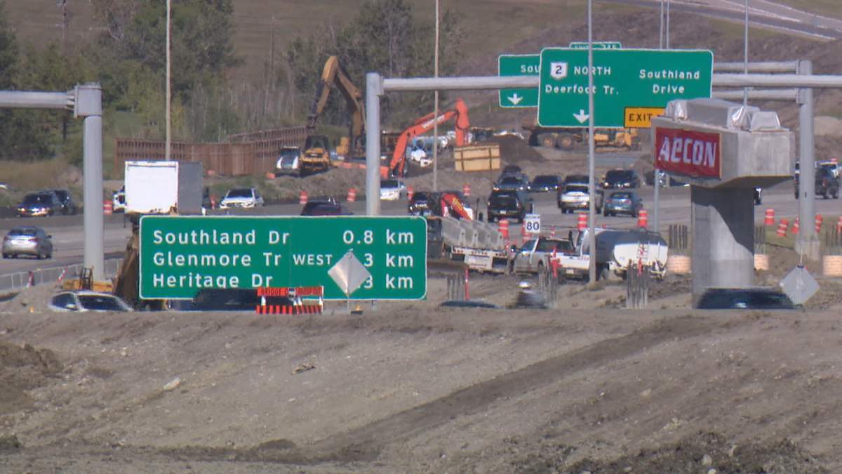 The Alberta government says Calgarians can expect a 15 percent faster morning commute and a 22 per cent faster evening commute when the entire Deerfoot Improvement Project is complete.