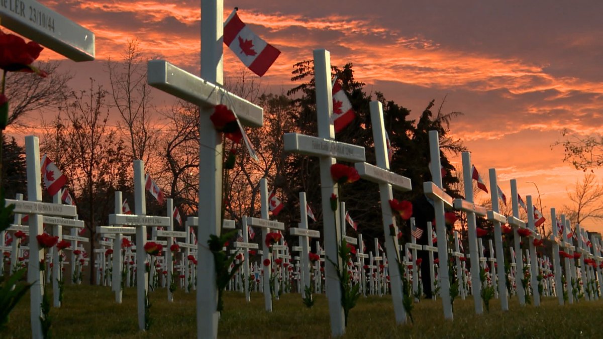 The Field of Crosses returns for a 16th year and will host a flag raising and flag lowering ceremony at sunrise and sunset each day starting on Nov. 1 and culminating in a special Remembrance Day service on Nov. 11 and broadcast by Global TV.