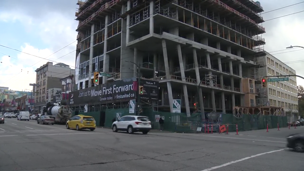 A social housing project being developed by First United Church in Vancouver's Downtown Eastside. 