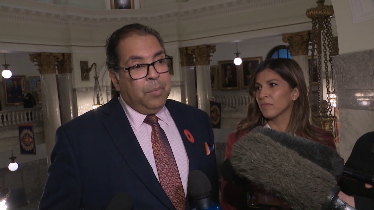 Alberta NDP Leader Naheed Nenshi, seen at the legislature on Oct. 28, 2024, says he plans to present new list of conflict-of-interest rules to the UCP government.