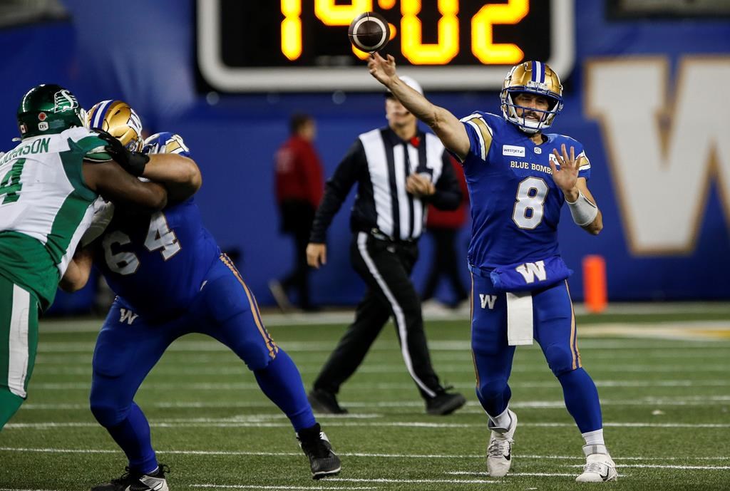 Collaros, Bombers to make fifth straight Grey Cup appearance when they face Argos