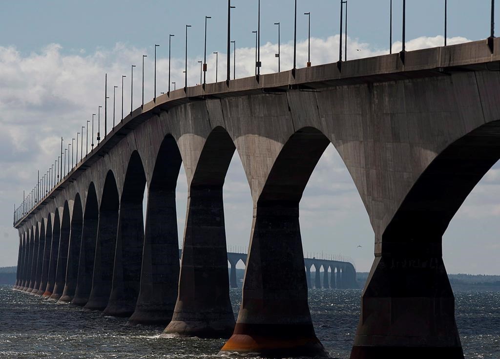 The ferry company that operates service between Nova Scotia and Prince Edward Island says it expects to get one of its boats back in the water before the end of the season.The Confederation Bridge is viewed from Borden-Carleton, P.E.I. on Friday, Sept. 27, 2013. THE CANADIAN PRESS/Andrew Vaughan.