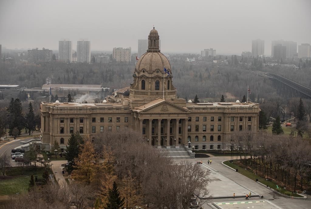 The Alberta legislature is seen in Edmonton, Thursday, Oct. 31, 2024.