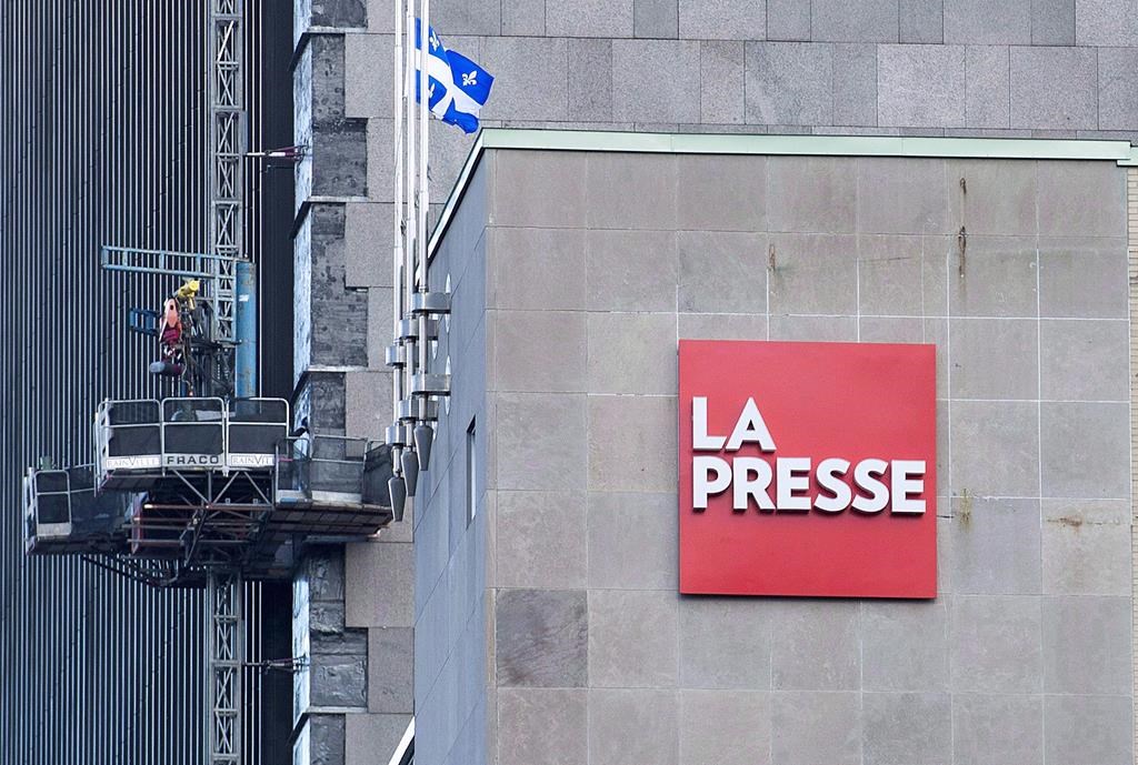 The offices of La Presse are shown in Montreal, Thursday, Nov. 8, 2018. THE CANADIAN PRESS/Graham Hughes.