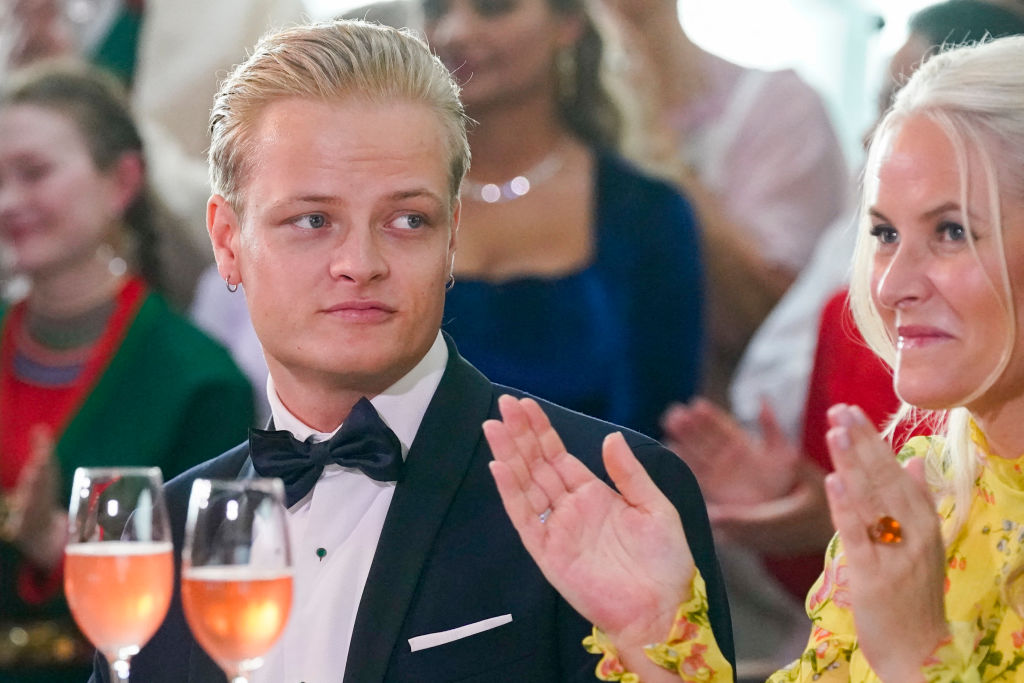 Picture taken on June 16, 2022 in Oslo, Norway, shows Marius Borg Høiby sitting next to his mother Norwegian Crown Princess Mette-Marit. The 27-year-old son of Norwegian Crown Princess Mette-Marit was arrested at the weekend on suspicion of assaulting a woman, police said on August 7, 2024.