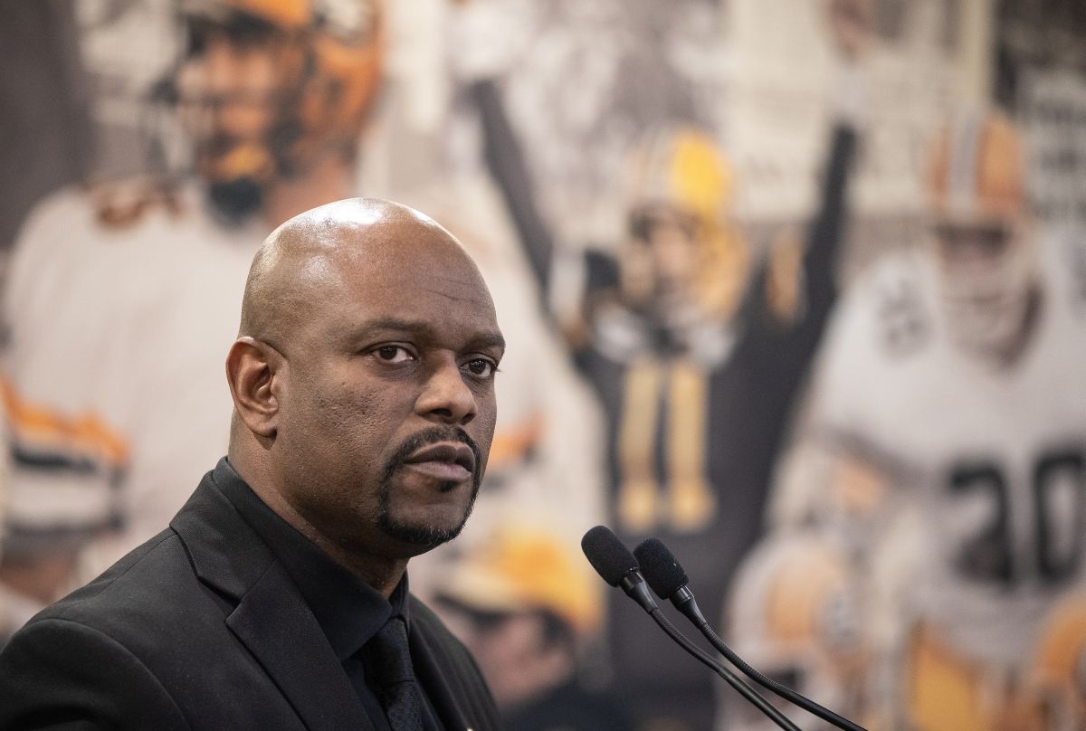 Ed Hervey speaks during a press conference after being named Edmonton Elks Vice President of Football Operations and General Manager in Edmonton, Wednesday, Nov. 20, 2024.