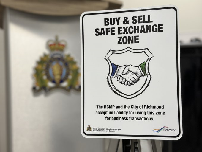 The safe exchange zone at the Richmond RCMP detachment. 