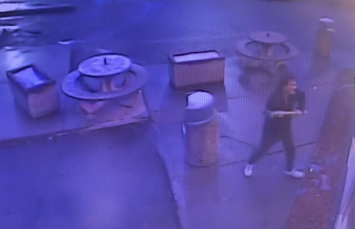 Windows smashed at Tim Hortons near 97 Street and 132 Avenue on Tuesday, November 5, 2024.