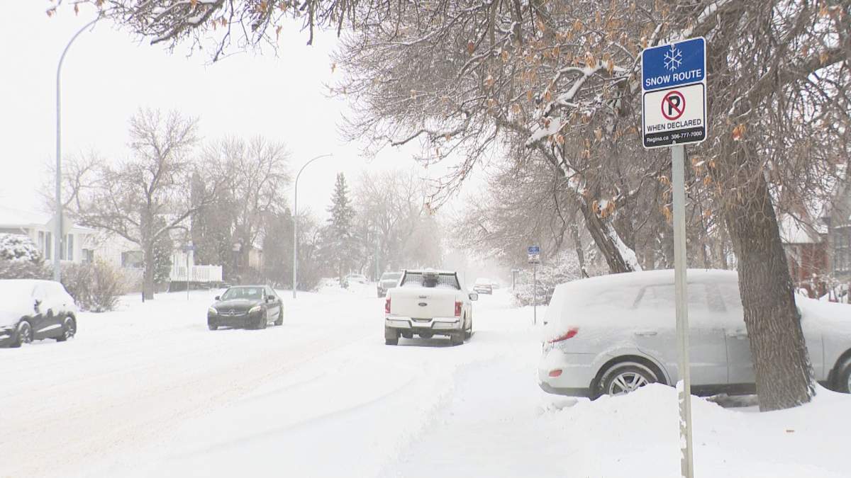 One of the snow-covered streets in Regina.
