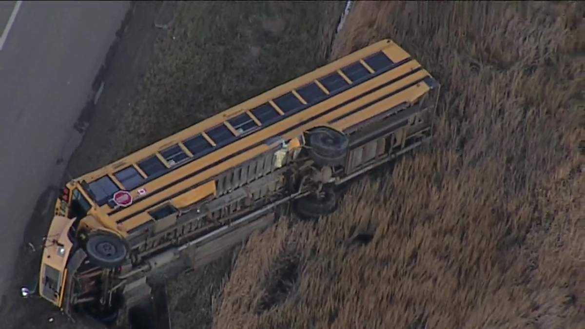 A bus and SUV collided at Highway 627 (Garden Valley Road) and Range Road 273 (Golden Spike Road) in Parkland County on Tuesday, Nov. 5, 2024.