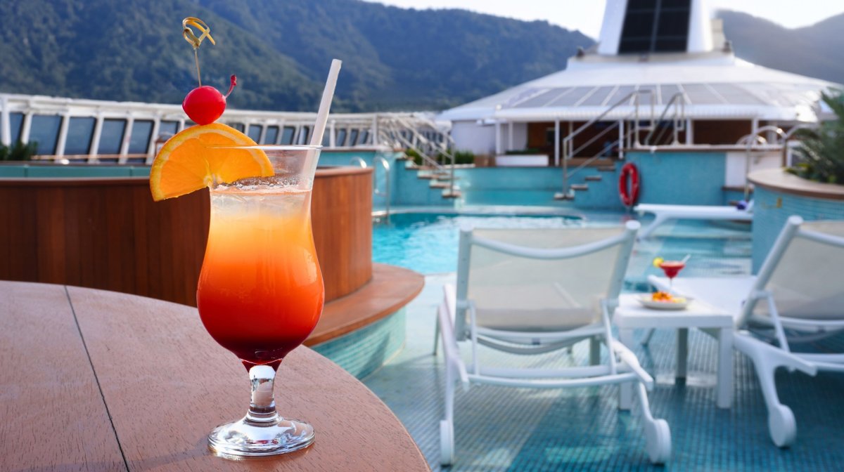 A view of the Villa Vie Odyssey pool deck.