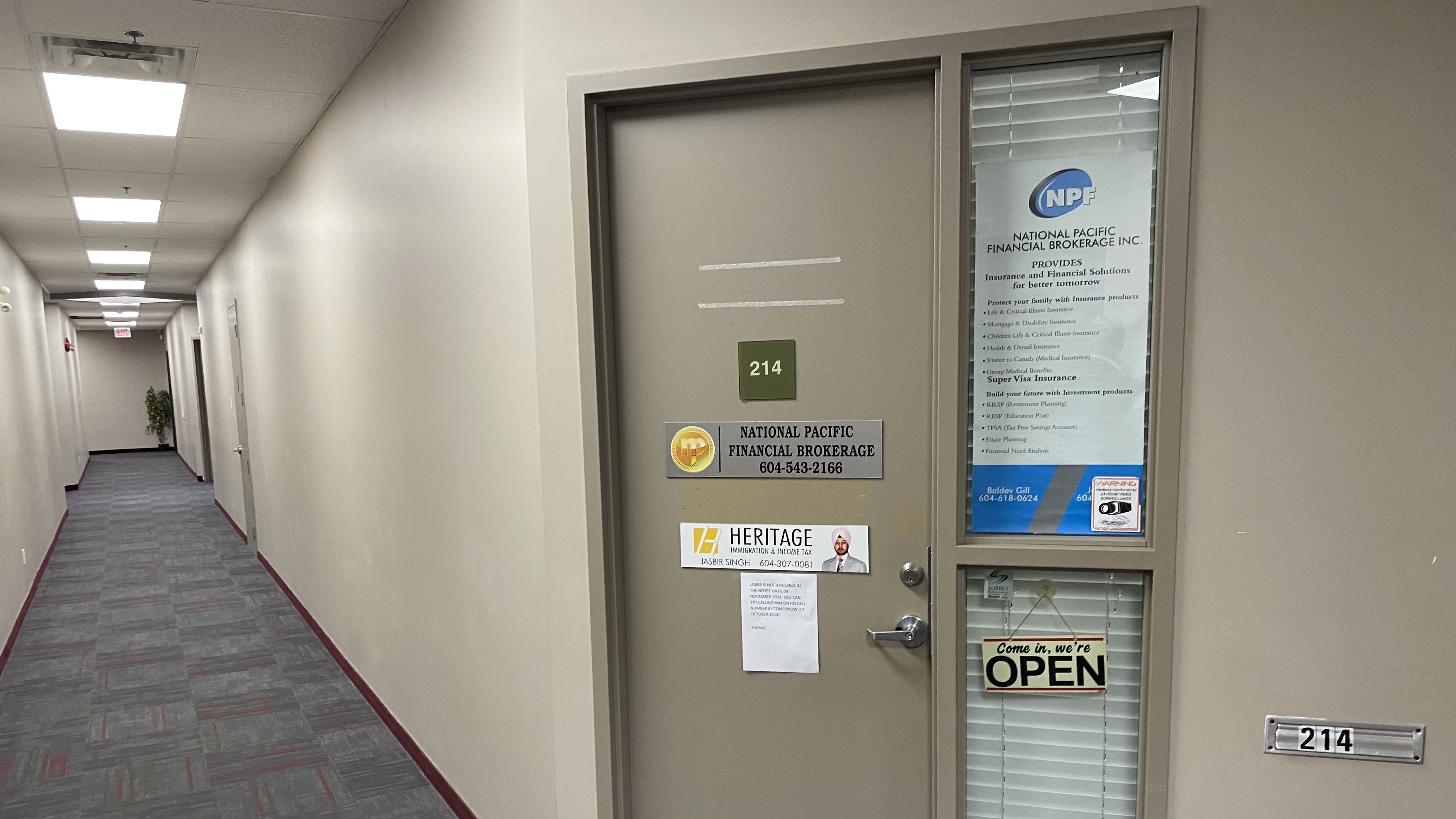 Heritage Immigration and Income Tax Services is next door to Maninder Gill’s Radio India and Friends of Canada and India Foundation.