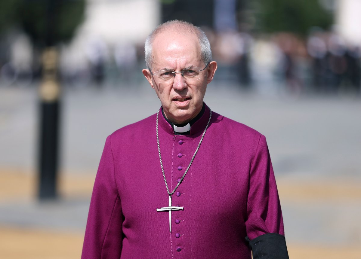 FILE - The Archbishop of Canterbury Justin Welby walks through Westminster in London on Sept. 14, 2022. 