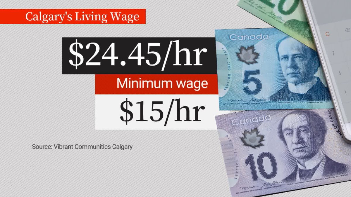 A new report from Vibrant Communities Calgary says the city's living wage is now Calgary’s living wage is now $24.45 per hour, almost $10.00 per hour higher than Alberta’s minimum wage.