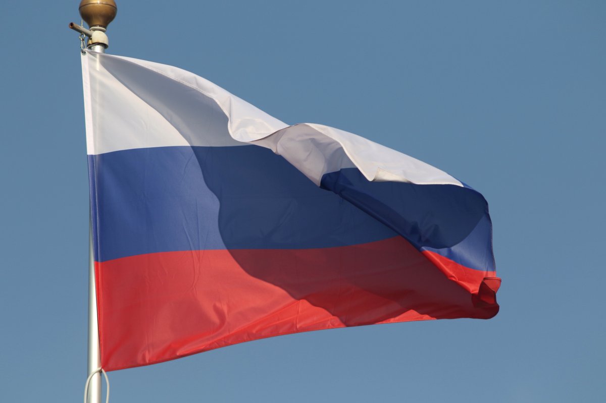 SAINT PETERSBURG, RUSSIA - 2024/09/25: The national flag of the Russian Federation, fluttering in the wind on a flagpole in Saint Petersburg, Russia. 