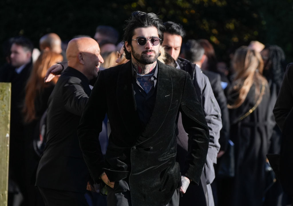 Zayn Malik after the funeral service for One Direction singer Liam Payne at St Mary's Church in Amersham, Buckinghamshire.