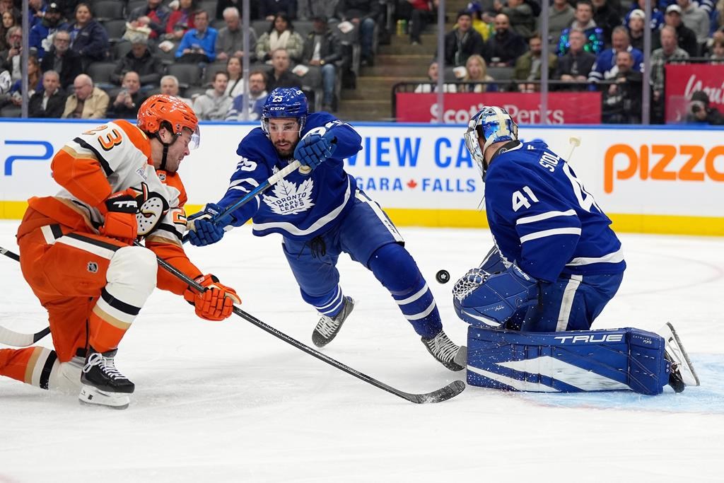 Leafs’ Stolarz leaves game with lower-body injury