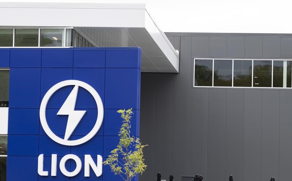 The Lion Electric Co. says it expects to seek protection from creditors under the Companies' Creditors Arrangement Act. Lion Electric Co.'s lithium-ion battery manufacturing facility is shown in Mirabel, Que., Thursday, Sept. 14, 2023. 
THE CANADIAN PRESS/Christinne Muschi.