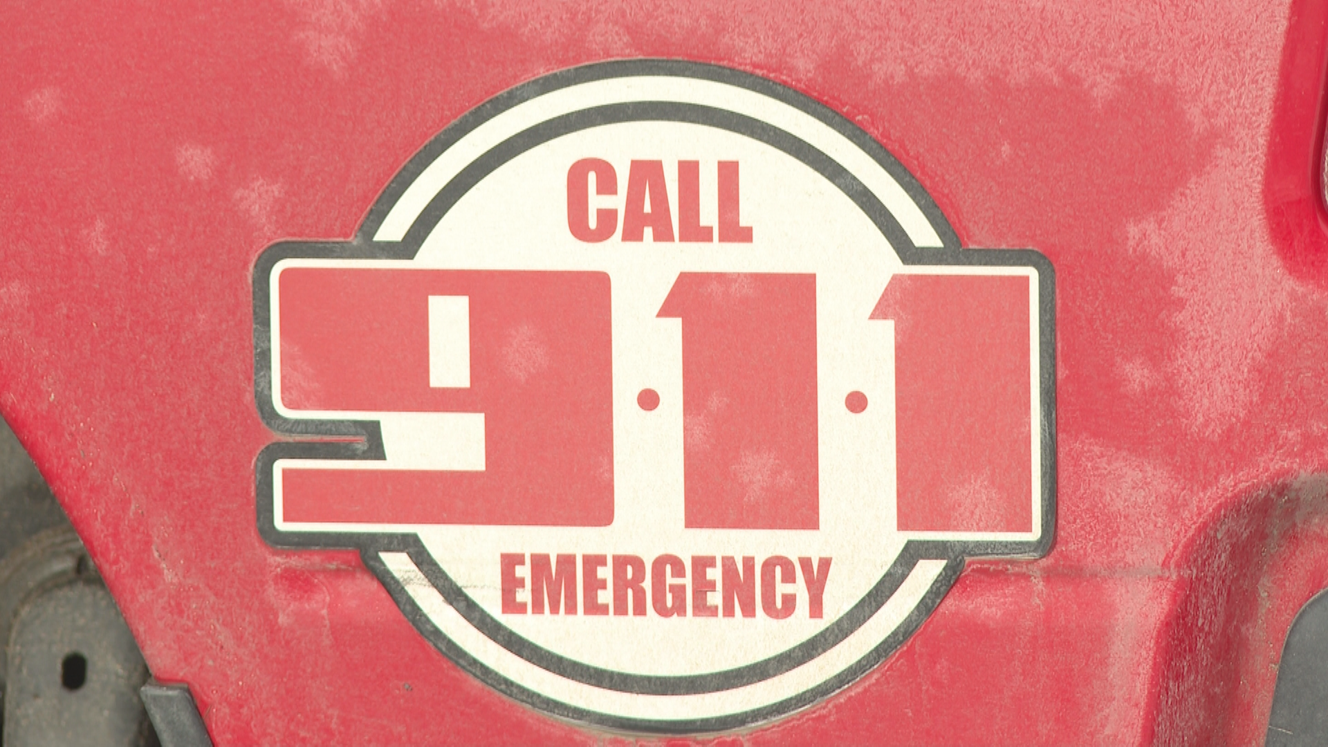 A sticker on the side of a Lethbridge Fire and Emergency Services truck.