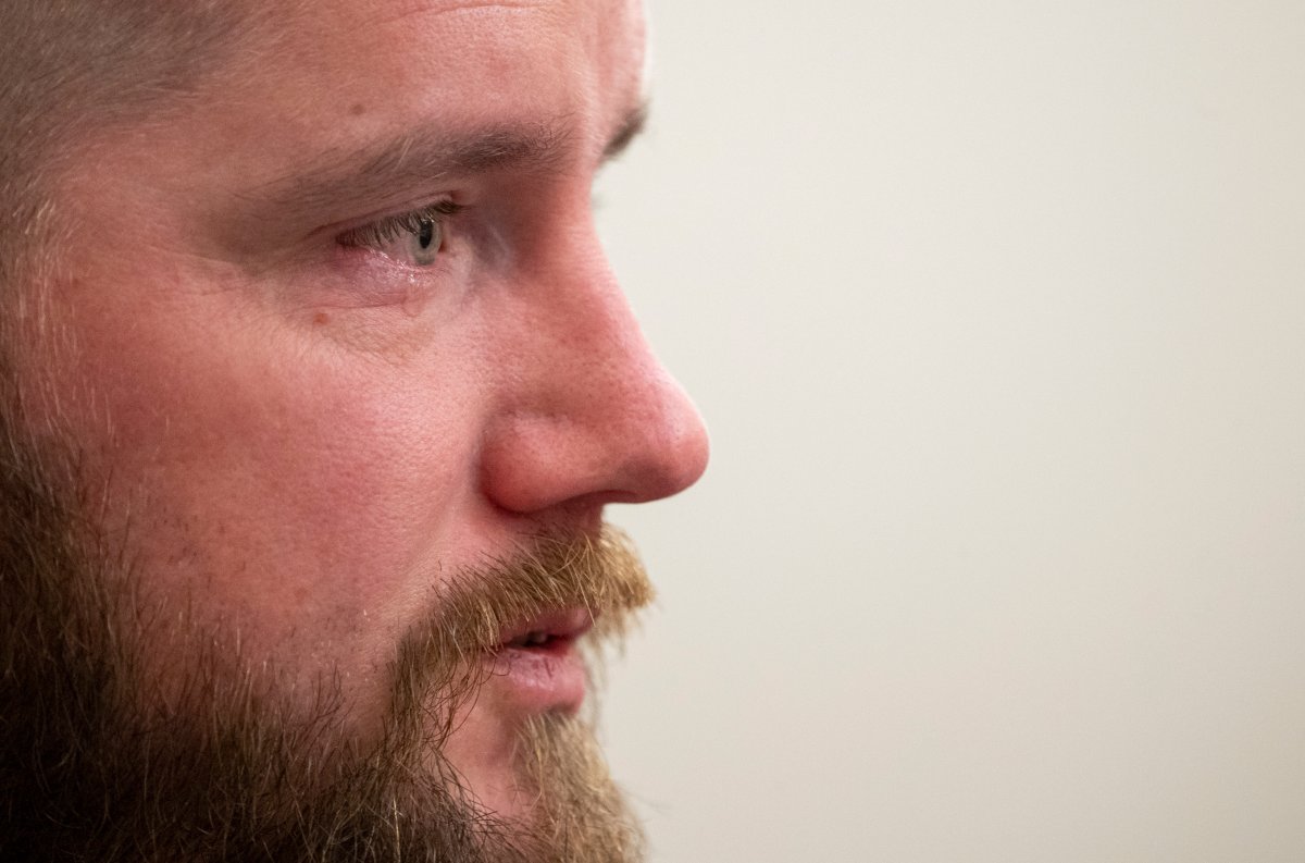 Aric Hutchinson speaks about Samantha Miller to 9th Circuit Court Judge Deadra Jefferson during the plea hearing for Jamie Lee Komoroski, Monday, Dec. 2, 2024, in Charleston, S.C.