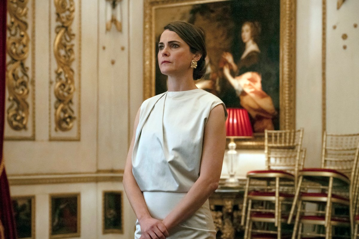 This image released by Netflix shows Keri Russell in a scene from "The Diplomat." (Alex Bailey/Netflix via AP).