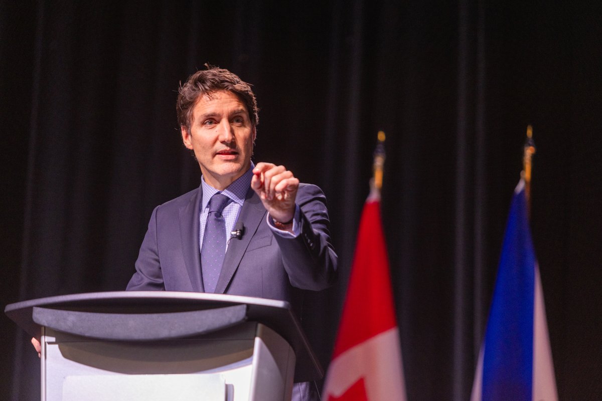 Prime Minister Justin Trudeau attends a fireside chat with the Halifax Chamber of Commerce in Halifax on Monday December 9, 2024.