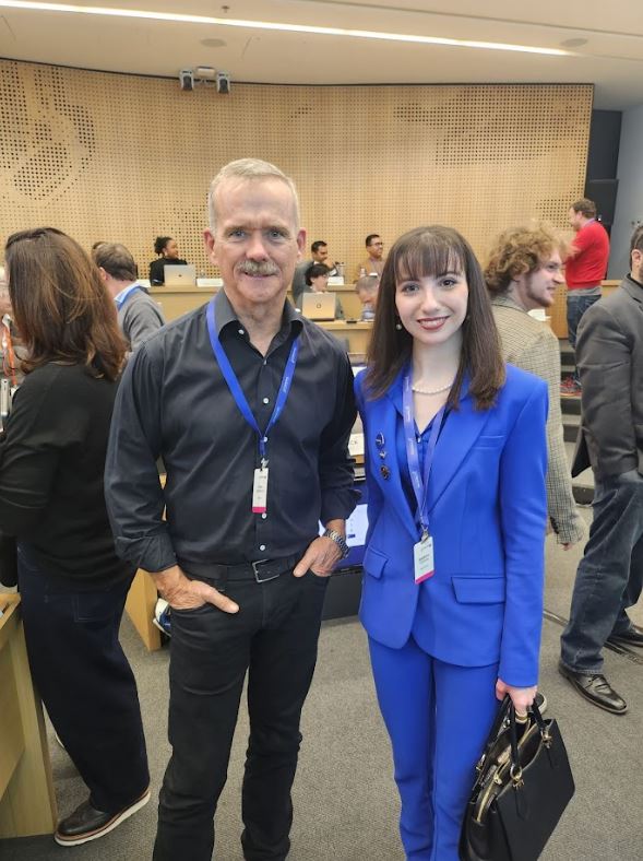 Madison Feehan with retired astronaut Col. Chris Hadfield.