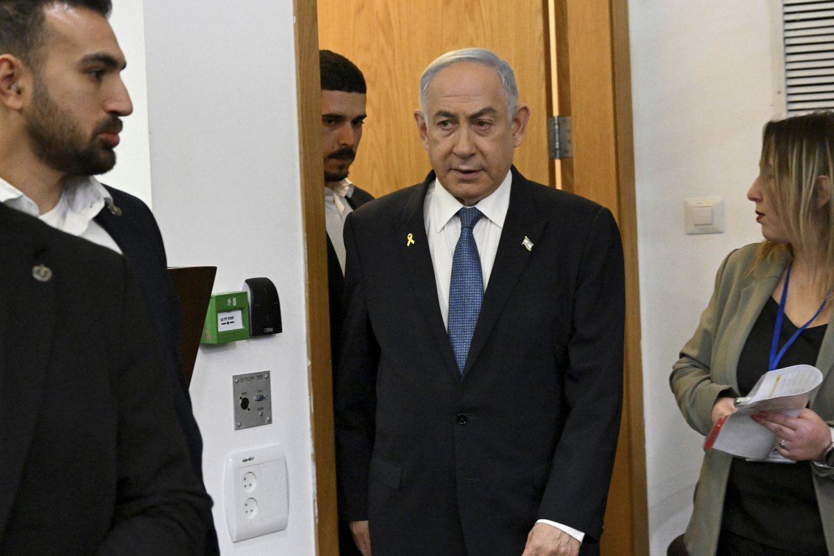 Israeli Prime Minister Benjamin Netanyahu attends the fifth day of testimony in his trial on corruption charges at the district court in Tel Aviv, Israel, on Monday, Dec. 23, 2024.