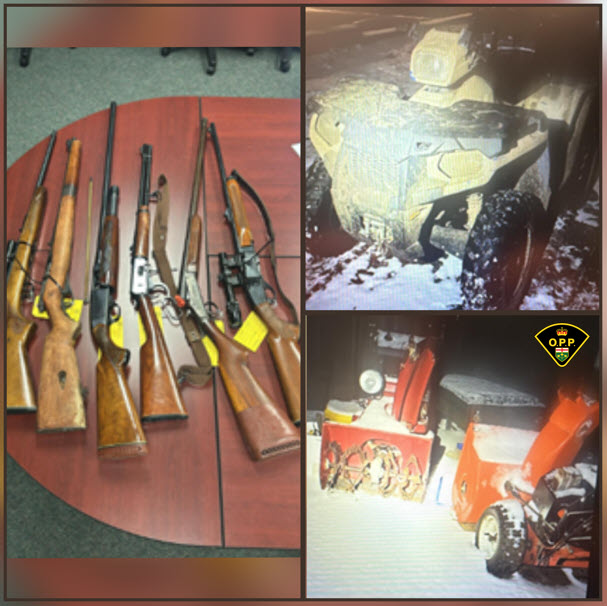 OPP recovers stolen firearms, ammo, and stolen items in Prescott. Matthew Beaton, 40, faces 30 charges. Investigation ongoing. Bail hearing held Dec. 4.

