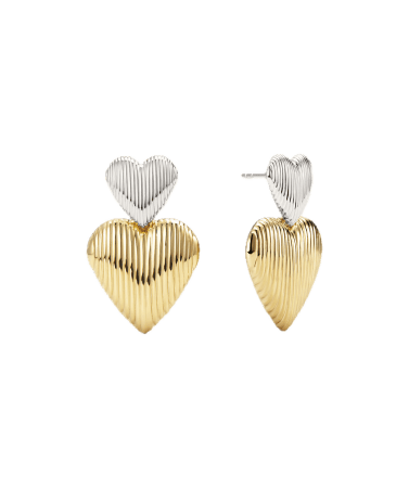 Big Puffy Heart Drop Earrings