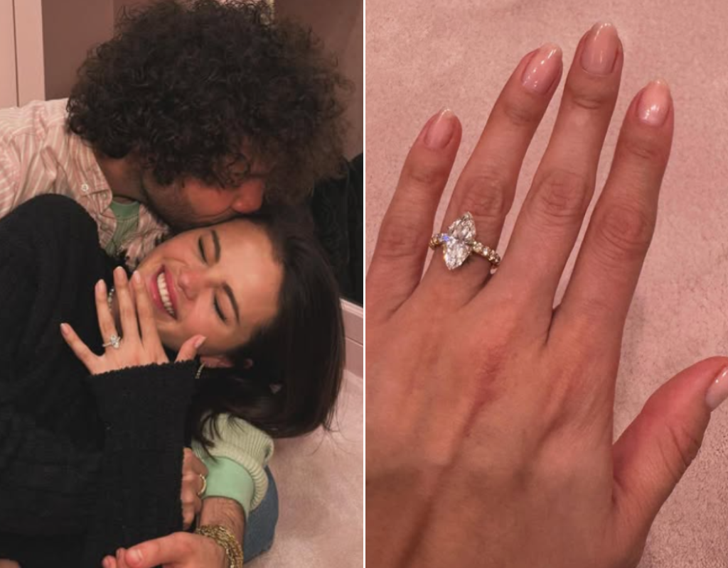 Selena Gomez and Benny Blanco celebrate their engagement. 