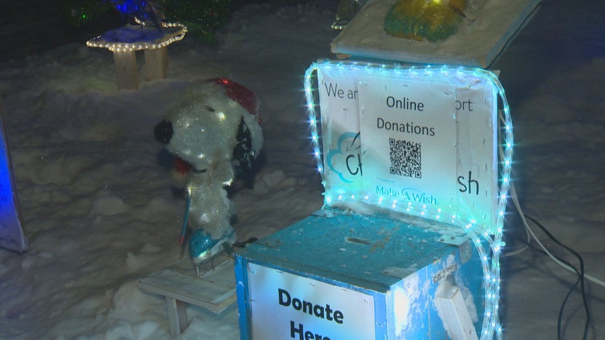 The donation Box set in front of Ken Gallant’s home in Winnipeg for Make-A-Wish Canada.