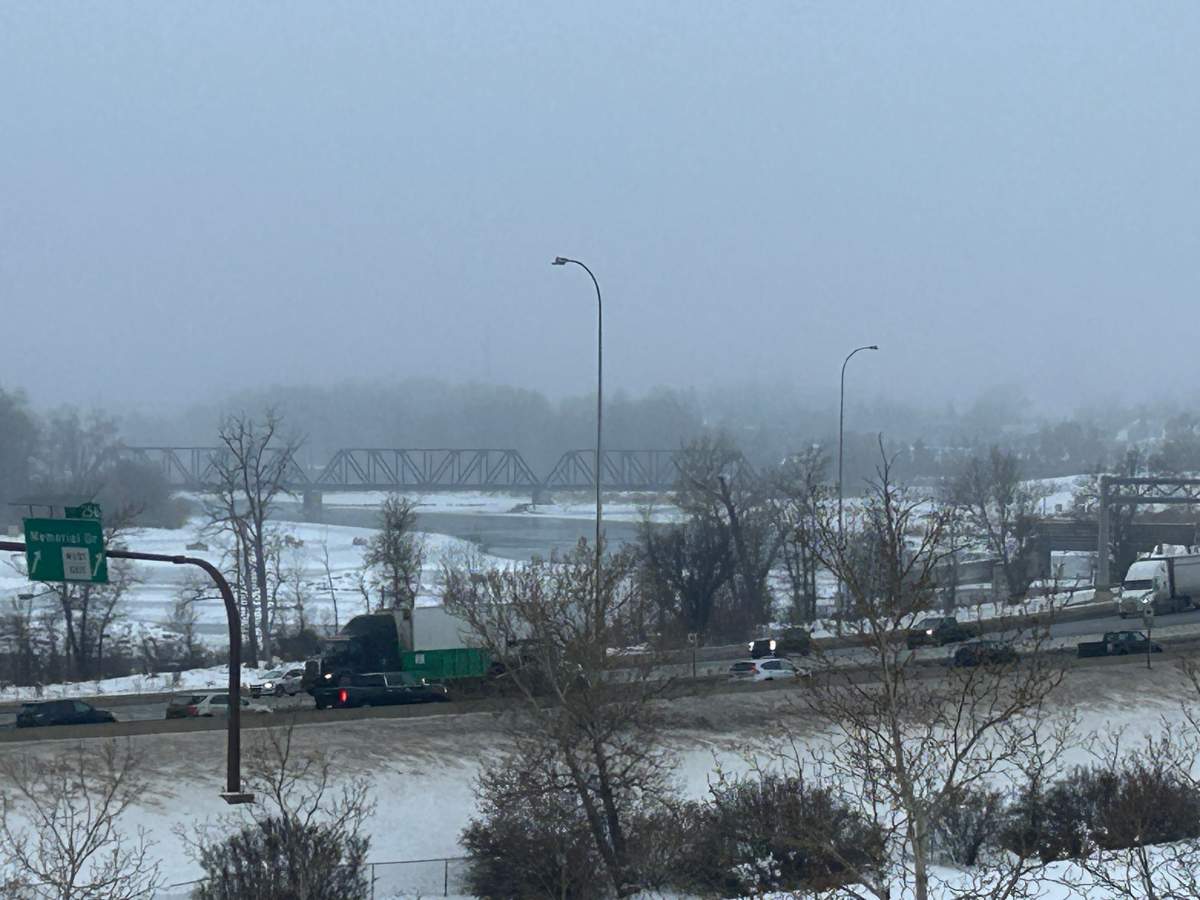 The fog so thick on Wednesday that it obscured views of the downtown Calgary from areas just outside the downtown core.