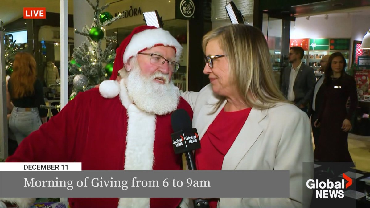 Global Calgary's Leslie Horton is joined by Santa Claus as she hosts the annual Morning of Giving fundraiser in support of The Magic of Christmas.