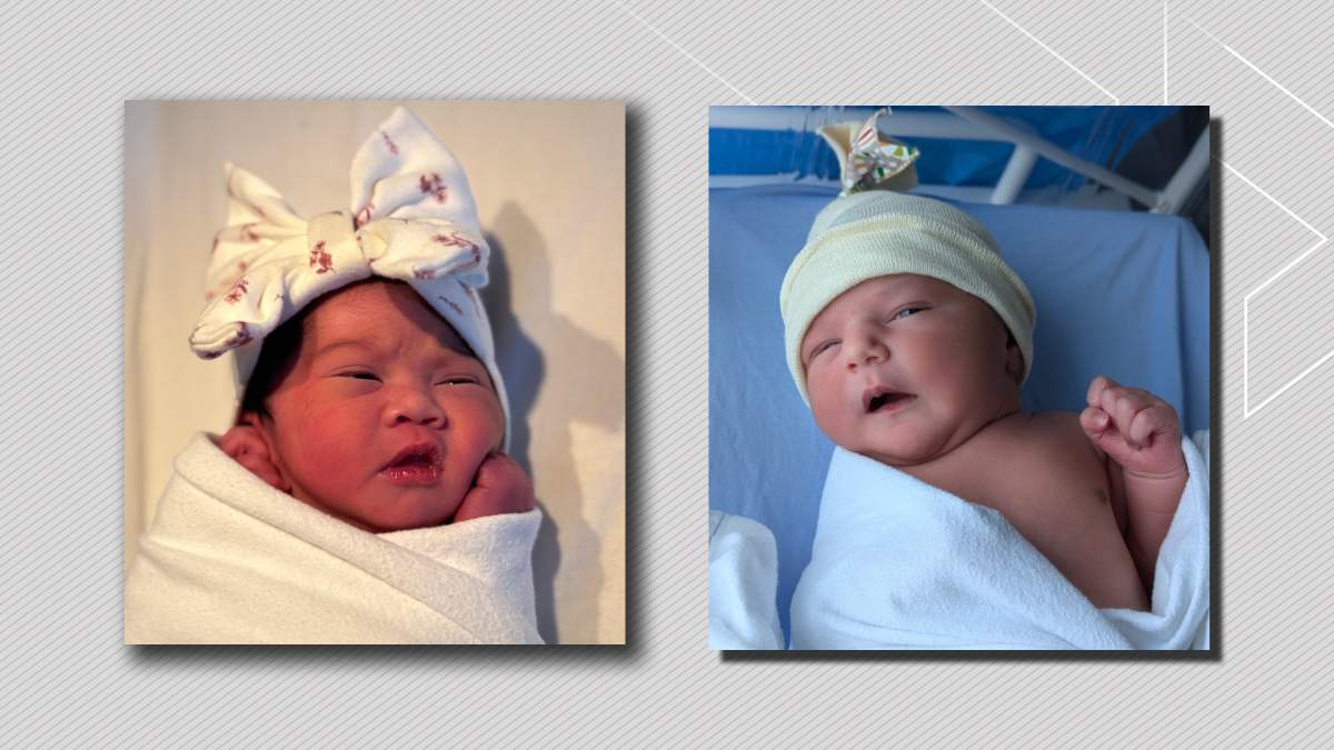 Alberta's two 2025 New Year's babies.