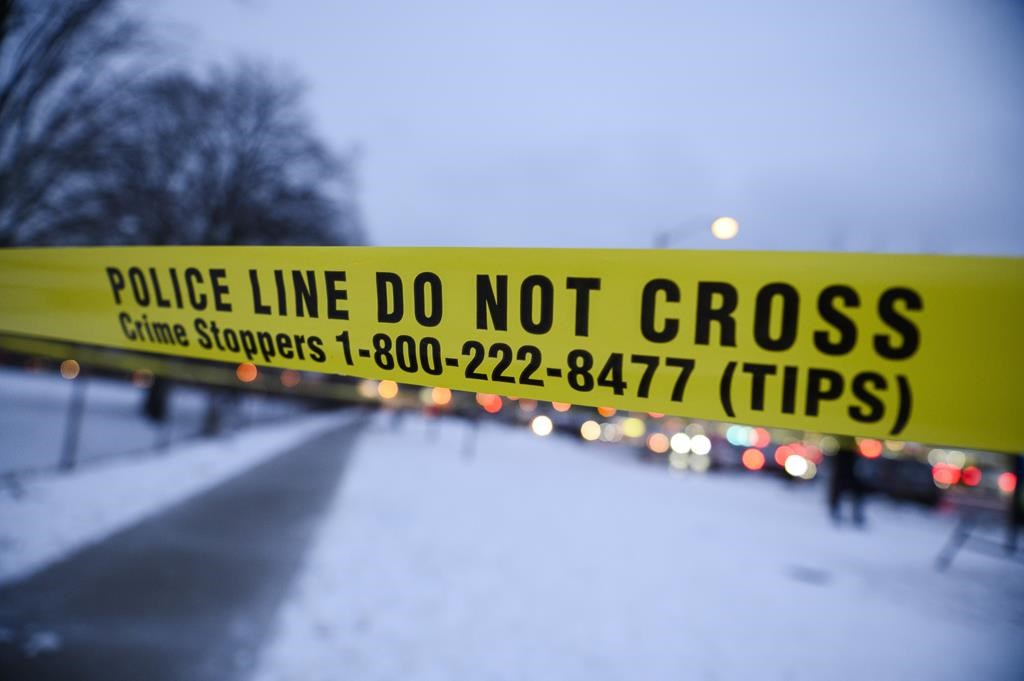 Police tape is seen in Toronto, Monday, Jan. 22, 2024. THE CANADIAN PRESS/Christopher Katsarov.