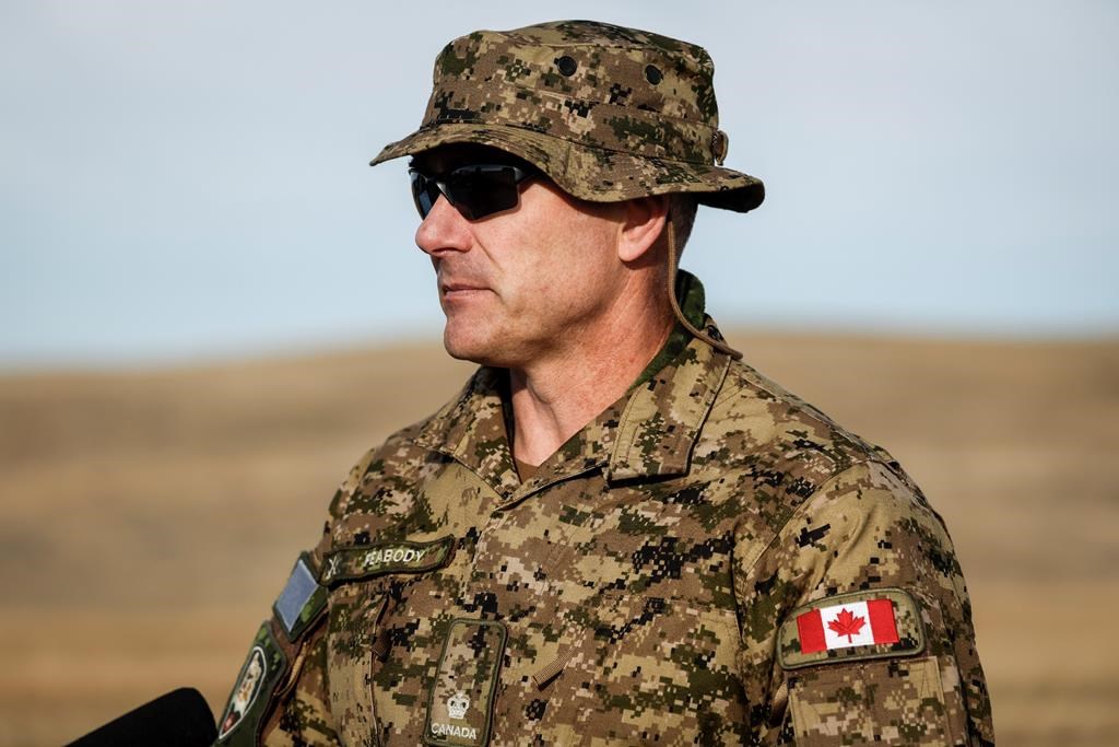 Maj. Dave Peabody of the 41 Canadian Brigade Group attends a training exercise at CFB Suffield near Suffield, Alta., Oct. 19, 2024. Peabody, a Calgary army reserve officer, was killed in an off-duty ice-climbing accident in eastern British Columbia over the holidays.