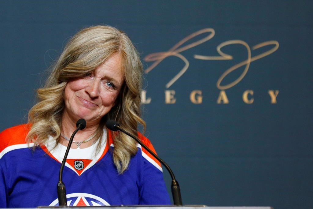 Alberta NDP Leader Rachel Notley makes her last speech as the party leader in Calgary, on Friday, June 21, 2024.