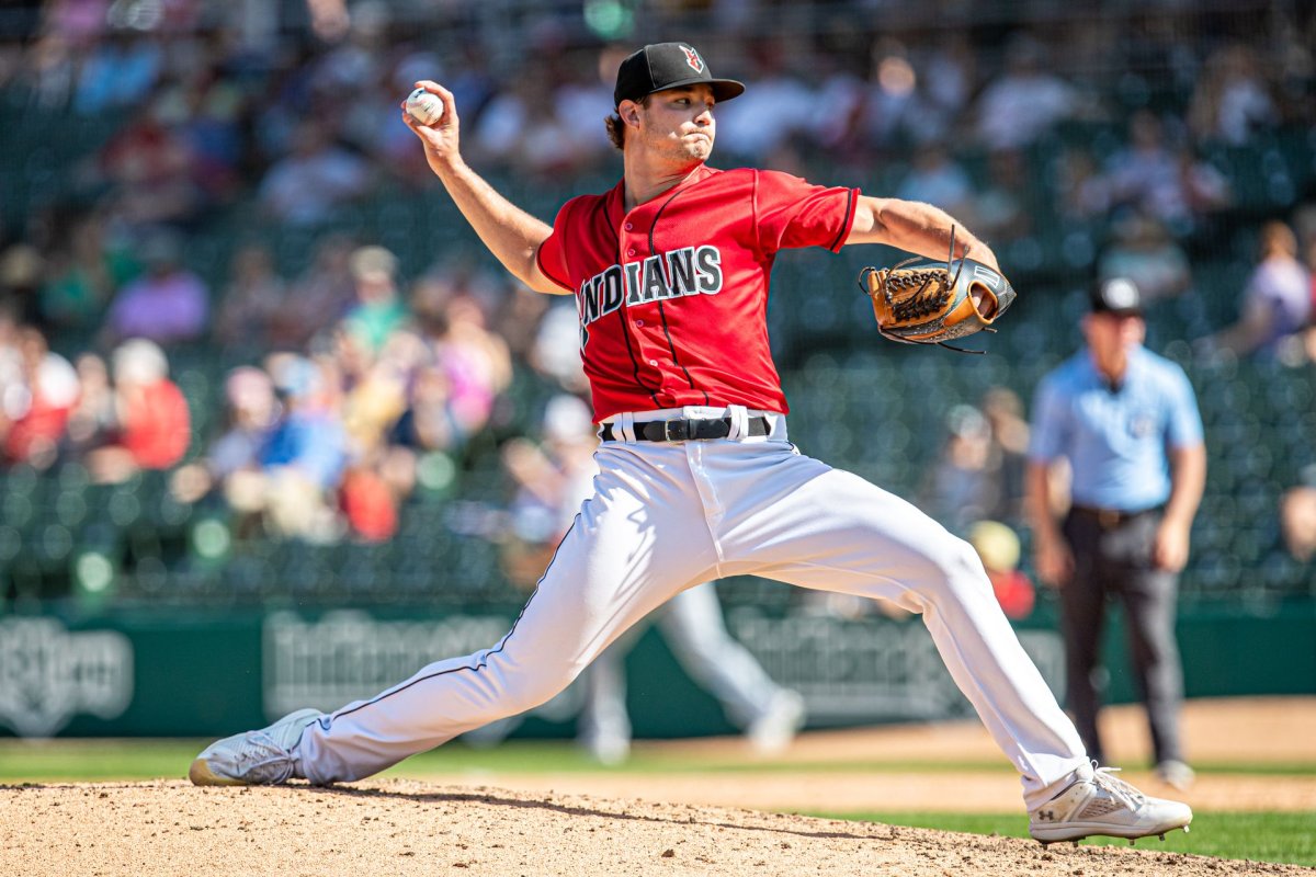 Aaron Shortridge pitches for AAA Indianapolis Indians.