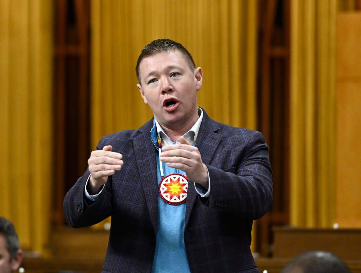 Jaime Battiste rises during Question Period in the House of Commons on Parliament Hill in Ottawa on Friday, Dec. 9, 2022. THE CANADIAN PRESS/Justin Tang