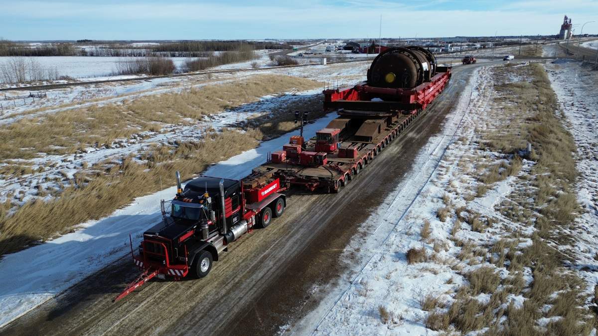 Drivers in the Edmonton area may have noticed a massive load being transported on roads in the capital region this weekend as crews moved a reactor used in the oil refining process what weighs 1.6 million kilograms.