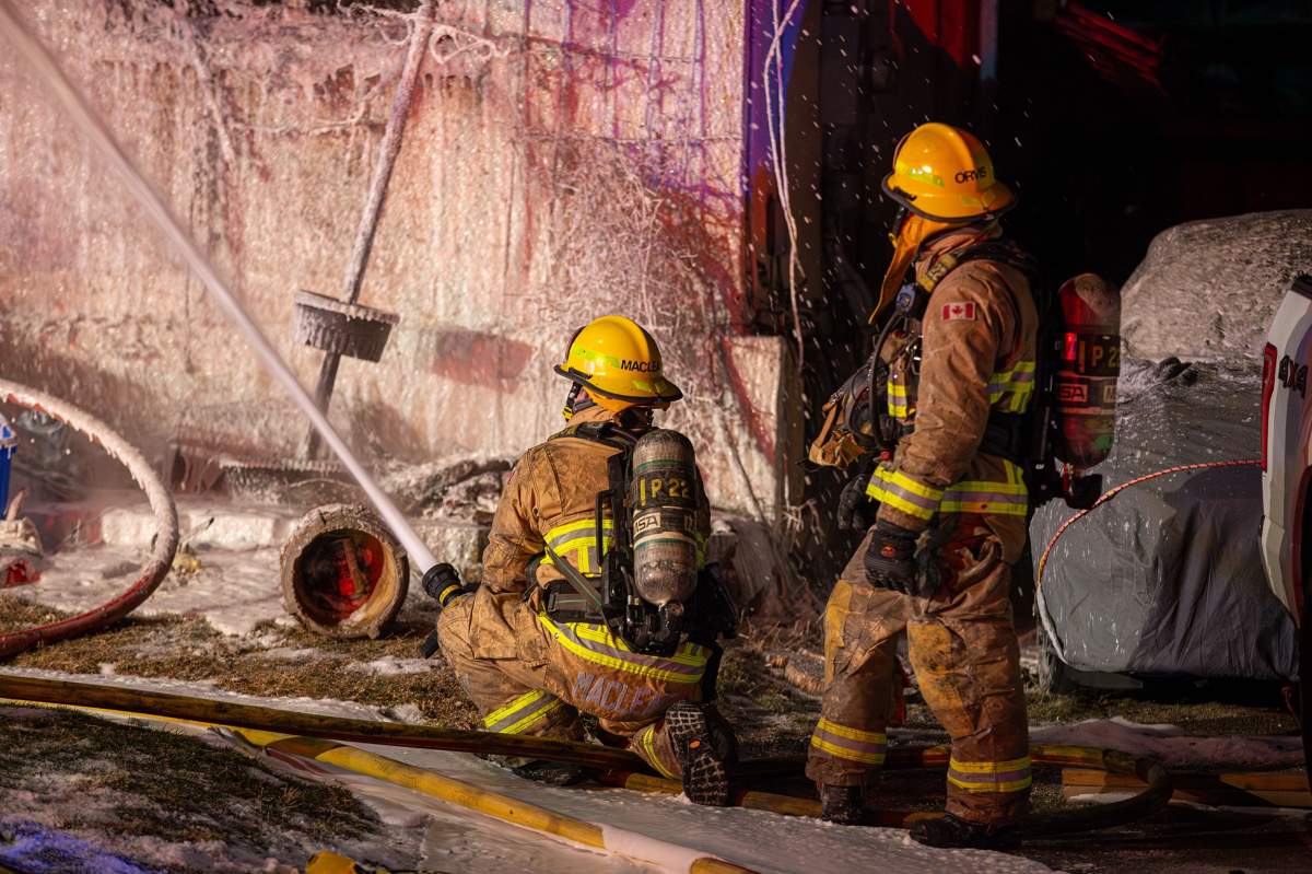 Firefighters battle blaze in deadly fire in Oshawa on Jan. 20, 2025.