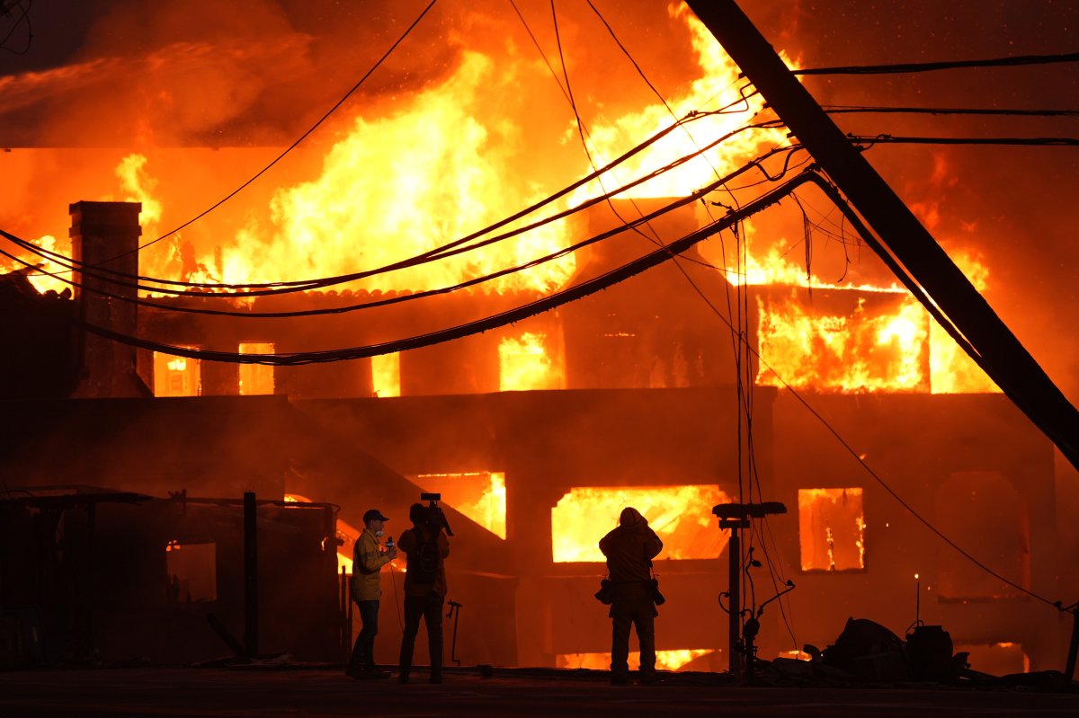 Beach front homes are destroyed by the Palisades Fire Wednesday, Jan. 8, 2025 in Malibu, Calif.