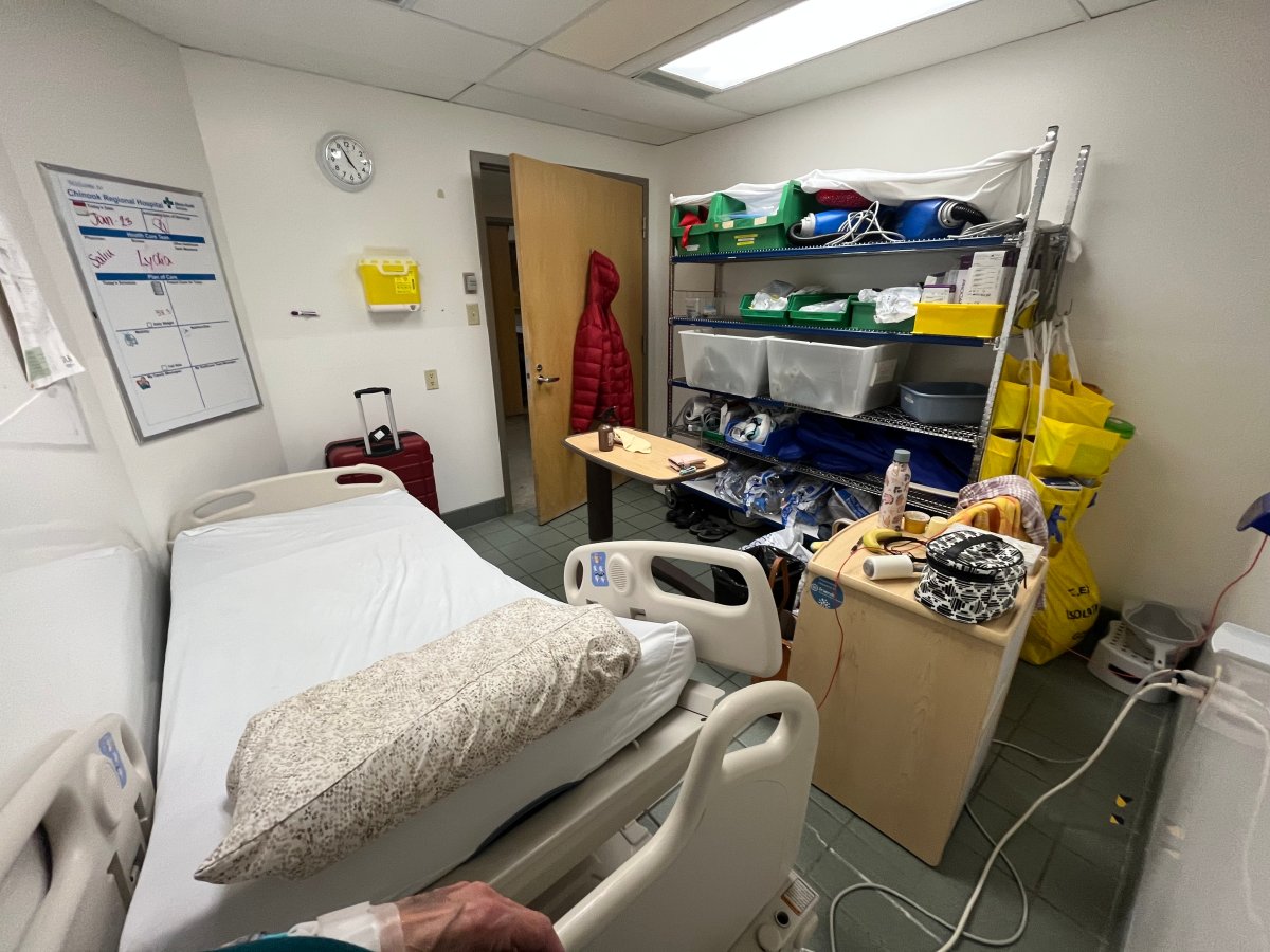 A photo of the storage room Rose Roll says she was placed in during a recent stay at Chinook Regional Hospital in Lethbridge.