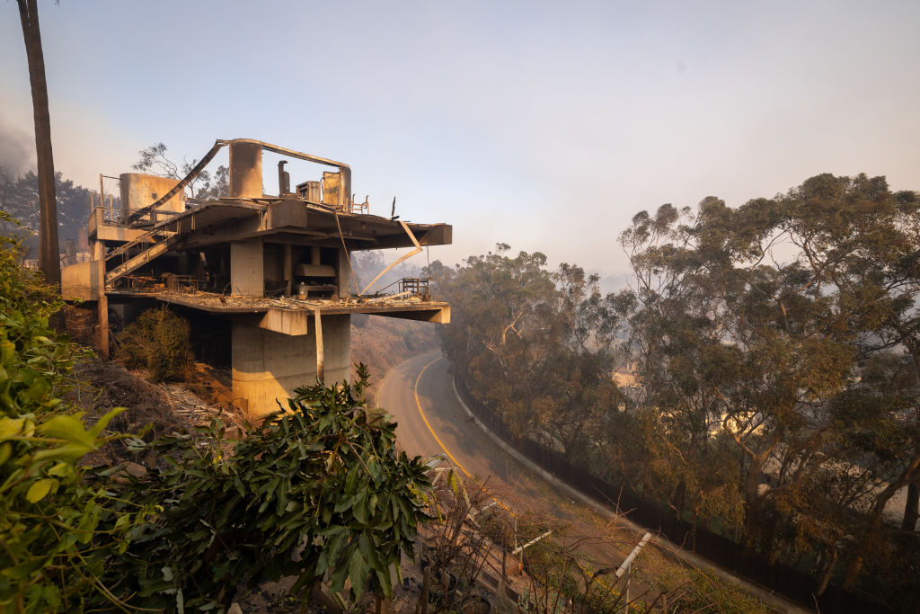 Sunset Boulevard House, also known as The Bridges House by architect Robert Bridges, was destroyed by the Palisades fire on Wednesday, Jan. 8, 2025 in Pacific Palisades, Calif.