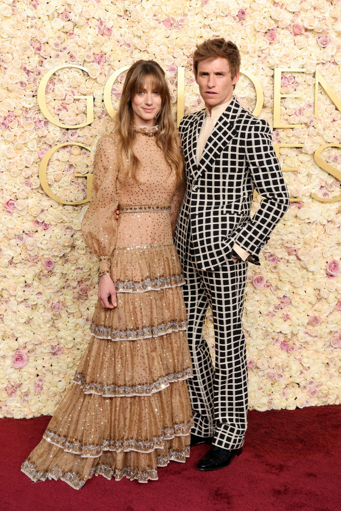 Hannah Bagshawe and Eddie Redmayne attend the 82nd Annual Golden Globe Awards at The Beverly Hilton on January 05, 2025 in Beverly Hills, California.