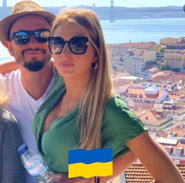 Goltsev Puzyreva FB photo with Ukraine flag meme