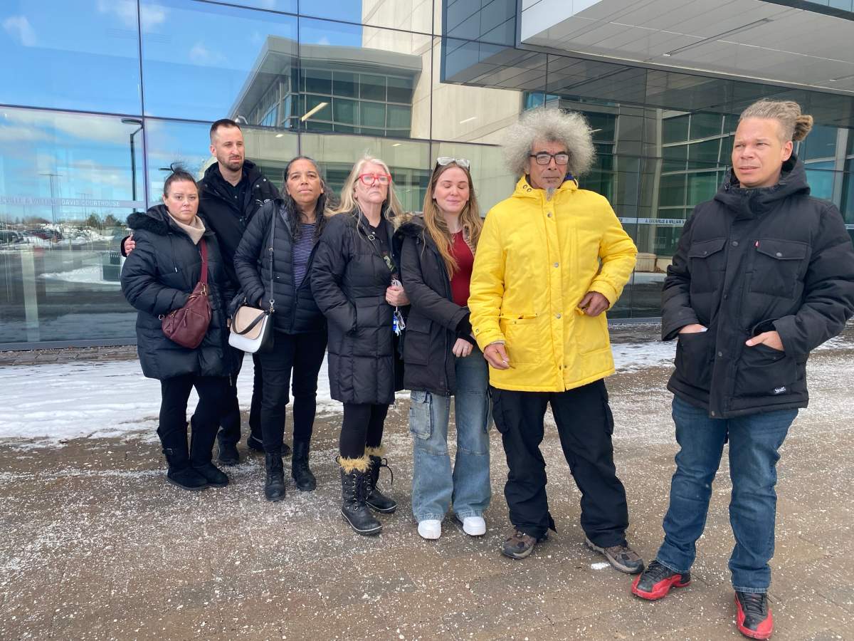 Matthew Cruz’s family outside court.